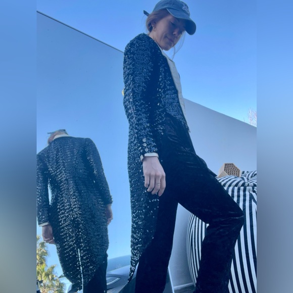 VTG Black Sequin Ringleader Jacket - Picture 13 of 13